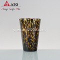 Leopard patterns glass cup for milk tea beer
